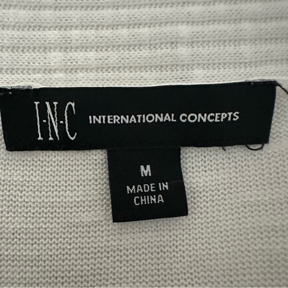INC International Concepts Women's M White Sleeved Open Front Cardigan Sweater - Picture 9 of 11